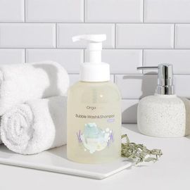 (Package Renewal) ORGABEBE Bubble Wash & Shampoo 500ml – Gentle Liquid Cleanser with 100% Coconut-Based Surfactants, Vegan, Dermatest Excellent, Natural Oils _ Made in KOREA